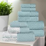 Lodi Cotton 9-Piece Bathroom Towel Set – Absorbent Mid-Weight Solids & Patterns