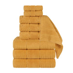 Superior Napa Zero Twist Cotton Waffle Honeycomb 9 Piece Towel Set