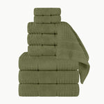 Superior Napa Zero Twist Cotton Waffle Honeycomb 9 Piece Towel Set