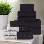 Lodi Cotton 9-Piece Bathroom Towel Set – Absorbent Mid-Weight Solids & Patterns