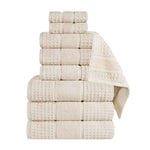 Superior Napa Zero Twist Cotton Waffle Honeycomb 9 Piece Towel Set