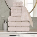Superior Napa Zero Twist Cotton Waffle Honeycomb 9 Piece Towel Set