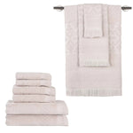 Rolla Cotton Geometric Jacquard Absorbent 9 Piece Towel Set