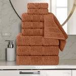 Superior Napa Zero Twist Cotton Waffle Honeycomb 9 Piece Towel Set
