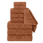 Superior Napa Zero Twist Cotton Waffle Honeycomb 9 Piece Towel Set