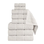 Superior Napa Zero Twist Cotton Waffle Honeycomb 9 Piece Towel Set