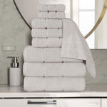Superior Napa Zero Twist Cotton Waffle Honeycomb 9 Piece Towel Set