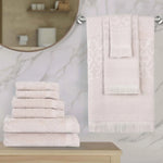 Rolla Cotton Geometric Jacquard Absorbent 9 Piece Towel Set