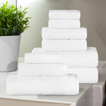 Lodi Cotton 9-Piece Bathroom Towel Set – Absorbent Mid-Weight Solids & Patterns
