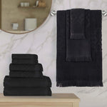 Rolla Cotton Geometric Jacquard Absorbent 9 Piece Towel Set
