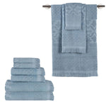 Rolla Cotton Geometric Jacquard Absorbent 9 Piece Towel Set