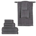 Rolla Cotton Geometric Jacquard Absorbent 9 Piece Towel Set
