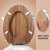 Elongated Toilet Seat Molded Wood Toilet Seat with Zinc Alloy Hinges, Easy to Install Also Easy to Clean, Anti-Pinch Wooden Toilet Seat by  (Elongated, Natural)