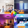 RGB Led Flush Mount Ceiling Light with Remote Control, 13Inch 24W 2400LM 3000-6500K Dimmable Color Changing Light Fixture, Modern round White Ceiling Lamp for Bedroom Kids Room Party Festival