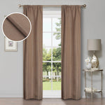 Room Darkening Blackout Curtains Linen Pattern Washable Set of 2