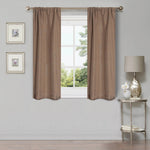 Room Darkening Blackout Curtains Linen Pattern Washable Set of 2