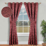 Blackout Window Curtains Leaves Pattern Room Darkening Set of 2