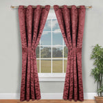 Blackout Window Curtains Leaves Pattern Room Darkening Set of 2