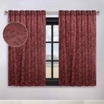Leaves Room Darkening Back Tabs Blackout Curtain Panels, Set of 2