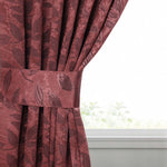 Blackout Window Curtains Leaves Pattern Room Darkening Set of 2