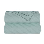 Superior Milan Cotton Textured Striped Lightweight Woven Blanket