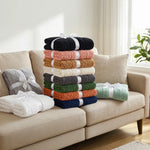 Fleece Blanket Plush Cozy Warm Arctic Boho Knit Jacquard