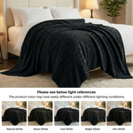 Fleece Blanket Plush Cozy Warm Arctic Boho Knit Jacquard
