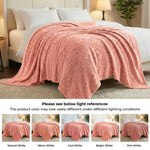 Fleece Blanket Plush Cozy Warm Arctic Boho Knit Jacquard