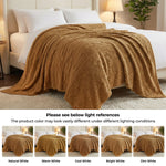 Fleece Blanket Plush Cozy Warm Arctic Boho Knit Jacquard