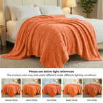 Fleece Blanket Plush Cozy Warm Arctic Boho Knit Jacquard