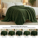 Fleece Blanket Plush Cozy Warm Arctic Boho Knit Jacquard