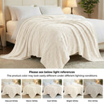Fleece Blanket Plush Cozy Warm Arctic Boho Knit Jacquard
