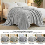 Fleece Blanket Plush Cozy Warm Arctic Boho Knit Jacquard