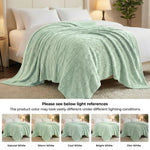 Fleece Blanket Plush Cozy Warm Arctic Boho Knit Jacquard