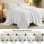 Fleece Blanket Plush Cozy Warm Arctic Boho Knit Jacquard