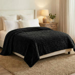 Fleece Blanket Plush Cozy Warm Arctic Boho Knit Jacquard
