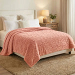 Fleece Blanket Plush Cozy Warm Arctic Boho Knit Jacquard