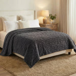 Fleece Blanket Plush Cozy Warm Arctic Boho Knit Jacquard