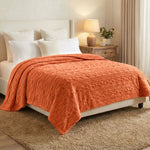 Fleece Blanket Plush Cozy Warm Arctic Boho Knit Jacquard