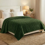 Fleece Blanket Plush Cozy Warm Arctic Boho Knit Jacquard