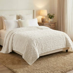 Fleece Blanket Plush Cozy Warm Arctic Boho Knit Jacquard