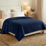 Fleece Blanket Plush Cozy Warm Arctic Boho Knit Jacquard