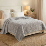 Fleece Blanket Plush Cozy Warm Arctic Boho Knit Jacquard