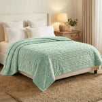 Fleece Blanket Plush Cozy Warm Arctic Boho Knit Jacquard