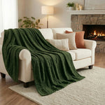 Fleece Blanket Plush Cozy Warm Arctic Boho Knit Jacquard