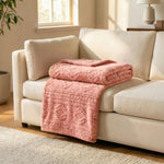 Fleece Blanket Plush Cozy Warm Arctic Boho Knit Jacquard