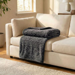 Fleece Blanket Plush Cozy Warm Arctic Boho Knit Jacquard