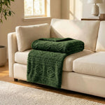 Fleece Blanket Plush Cozy Warm Arctic Boho Knit Jacquard