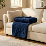Fleece Blanket Plush Cozy Warm Arctic Boho Knit Jacquard