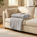 Fleece Blanket Plush Cozy Warm Arctic Boho Knit Jacquard
